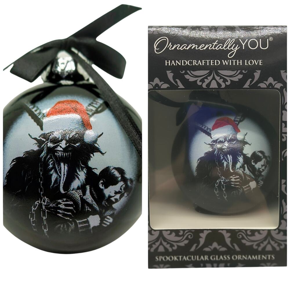 Krampus Black Glass Ornament – Dark Gothic Christmas